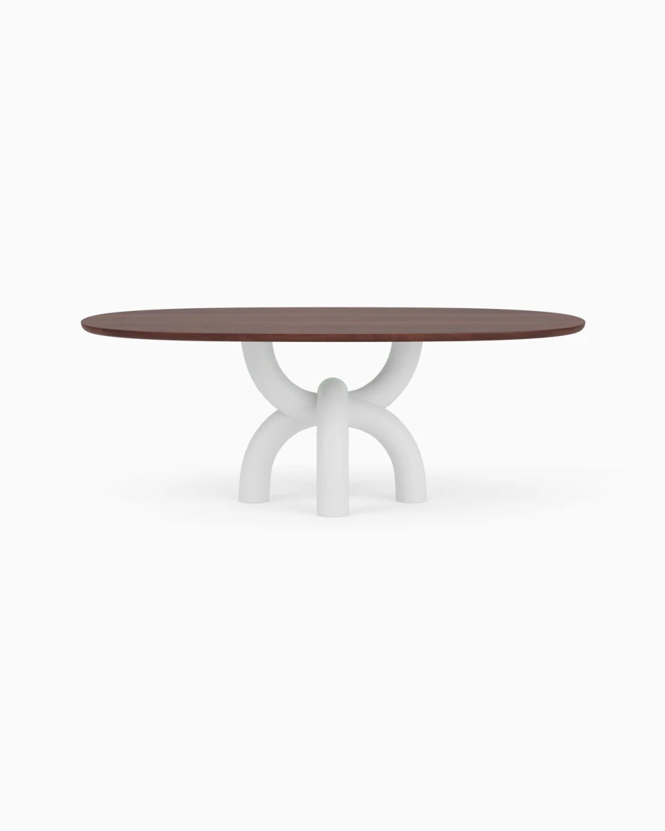Walnut Top / White Plaster Base / 82" length | Seats 6