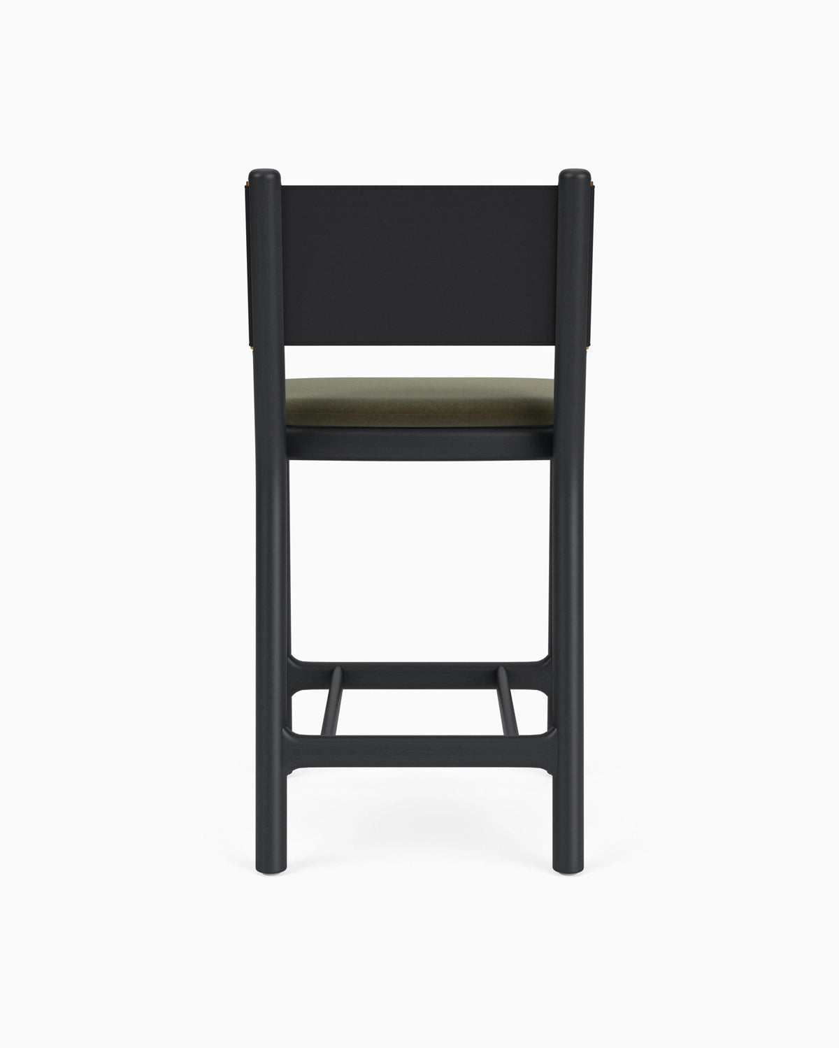 Balsam Velvet Seat / Black Leather Back / Ebony Oak Frame