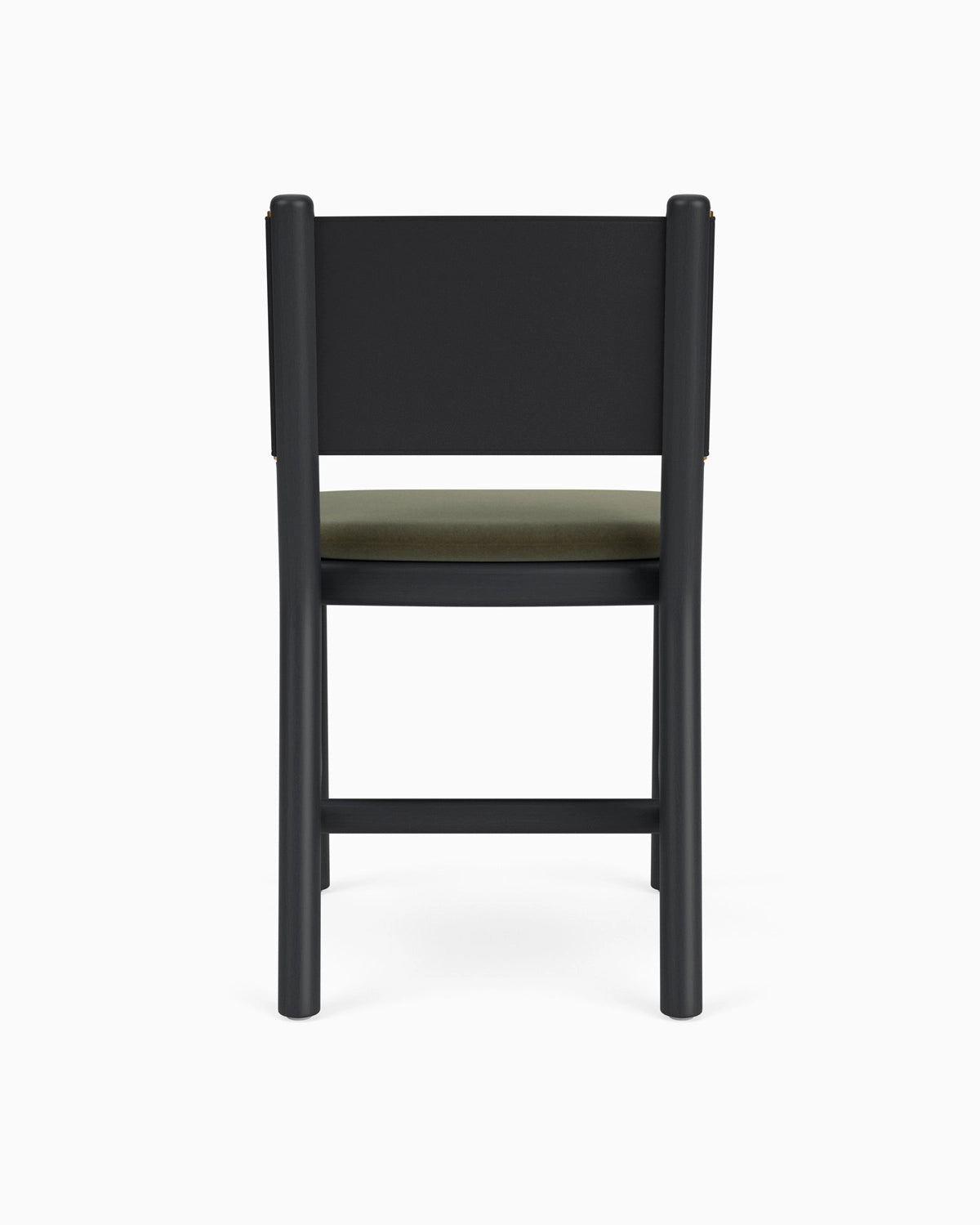 Balsam Velvet Seat / Black Leather Back / Ebony Oak Frame