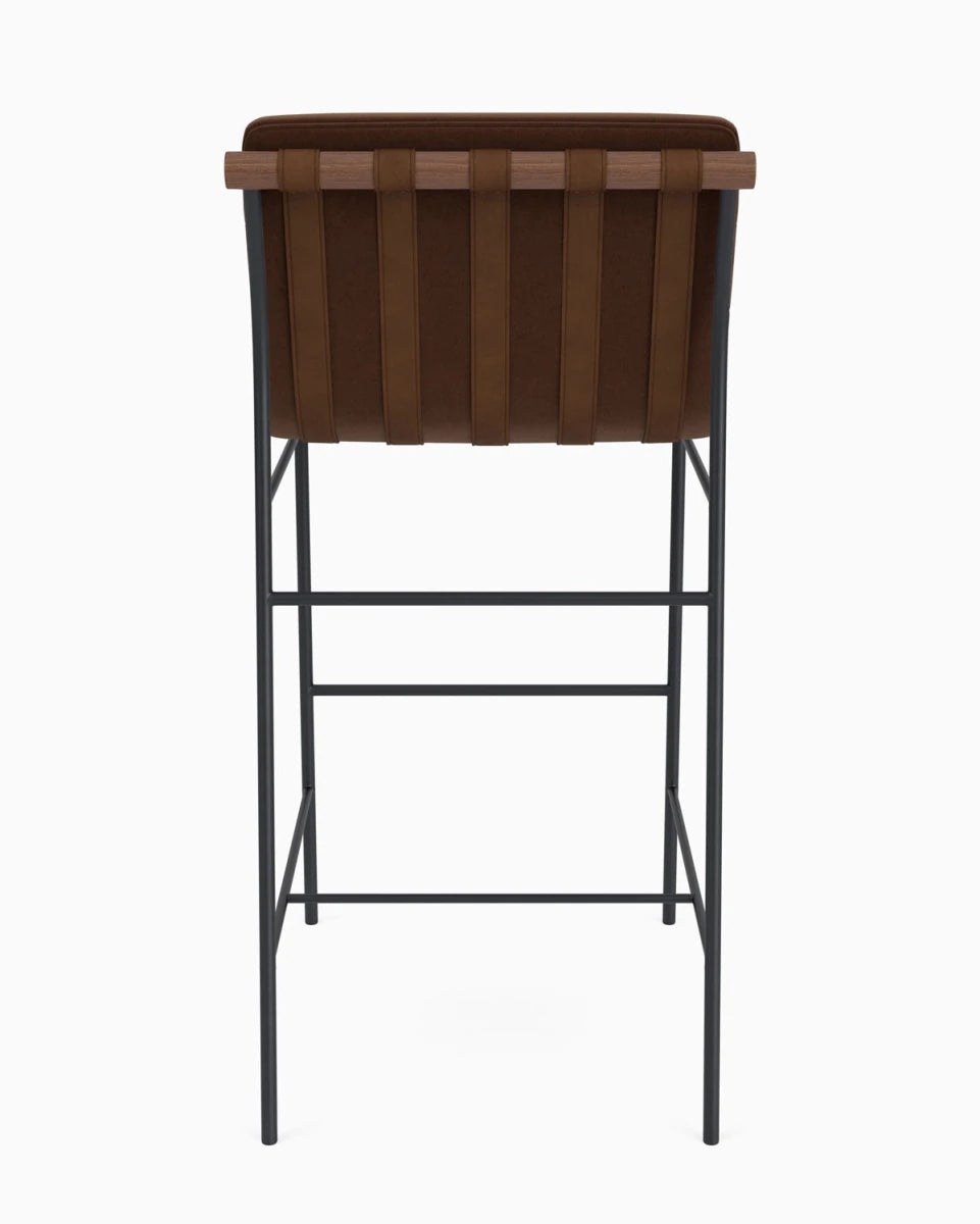 Cognac Velvet / Walnut / Bar (30" Height)