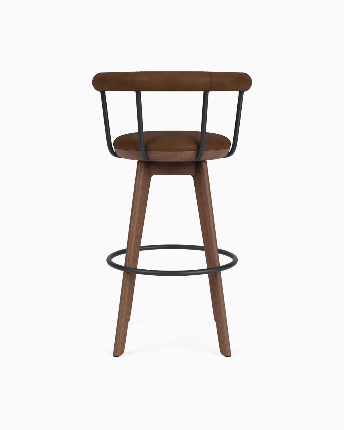 Chestnut Brown Leather / Walnut / Bar (31" Height)