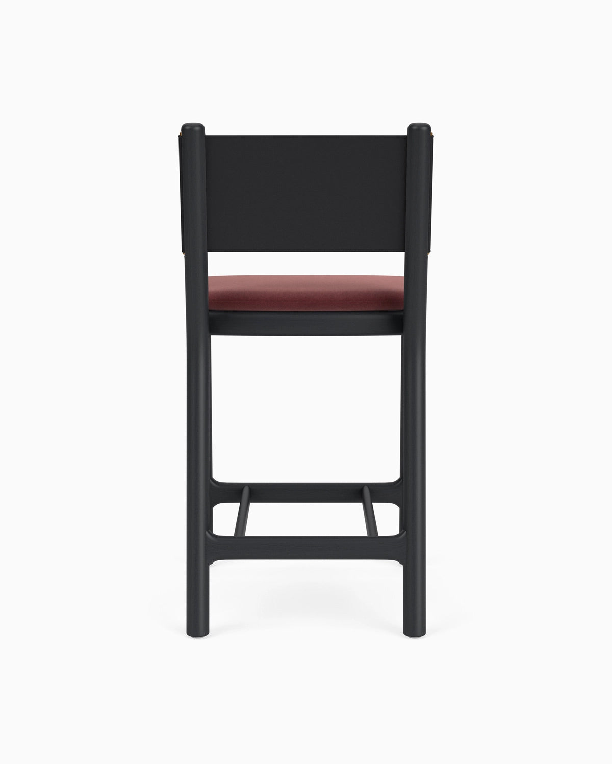 Cabernet Velvet Seat / Black Leather Back / Ebony Oak Frame