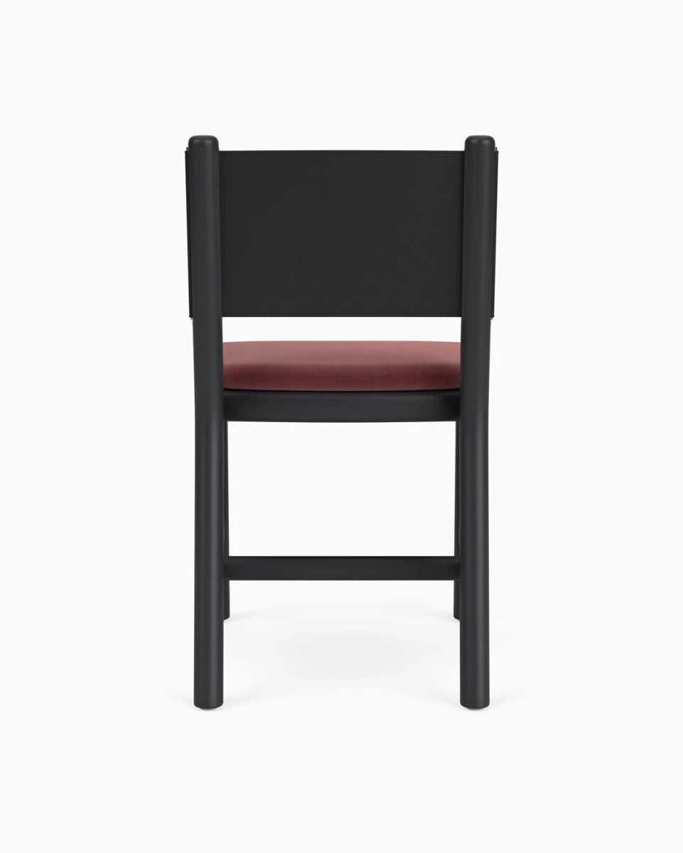 Cabernet Velvet Seat / Black Leather Back / Ebony Oak Frame
