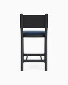 Denim Velvet Seat / Black Leather Back / Ebony Oak Frame