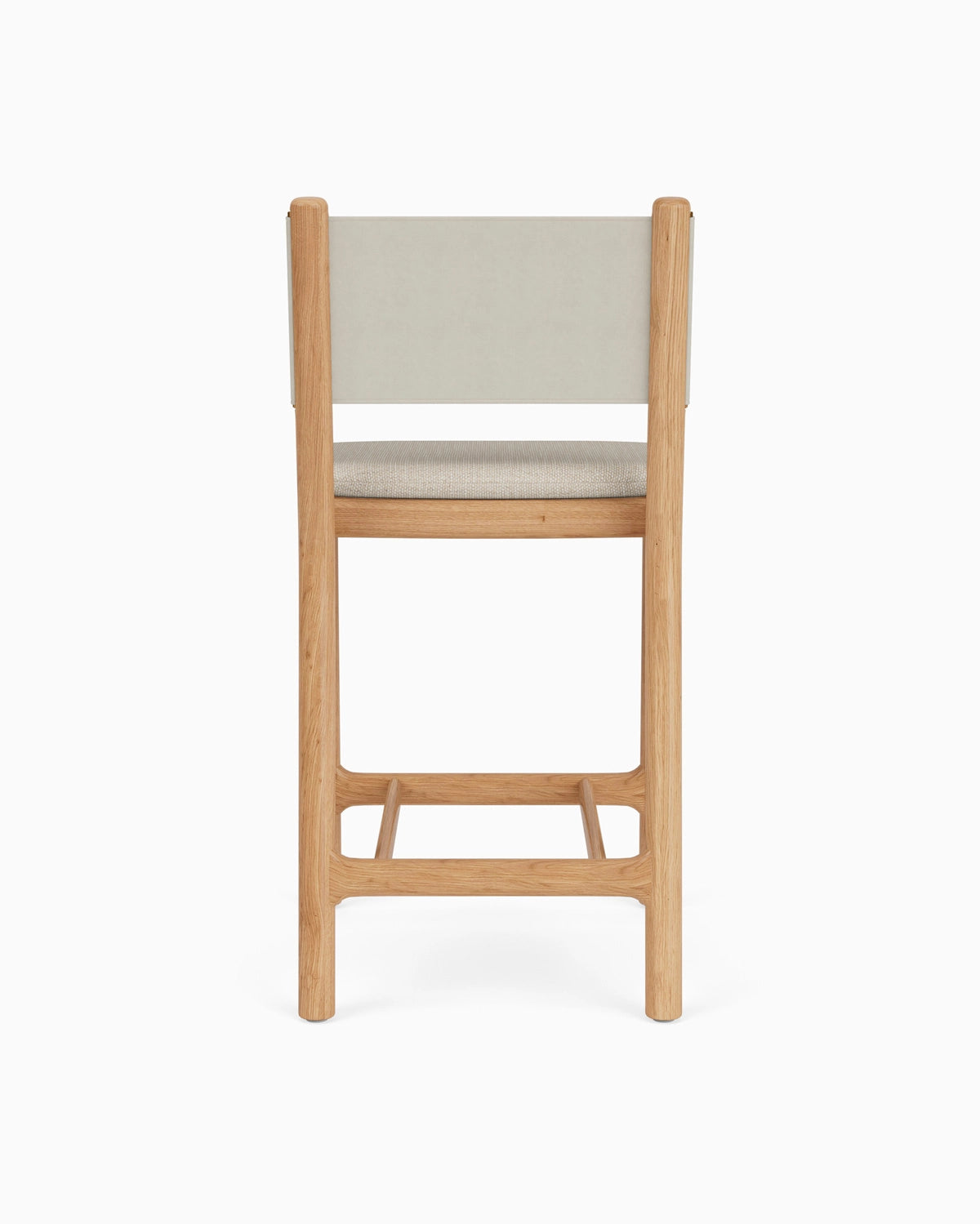 Latte Basketweave Seat / Pearl Leather Back / White Oak Frame