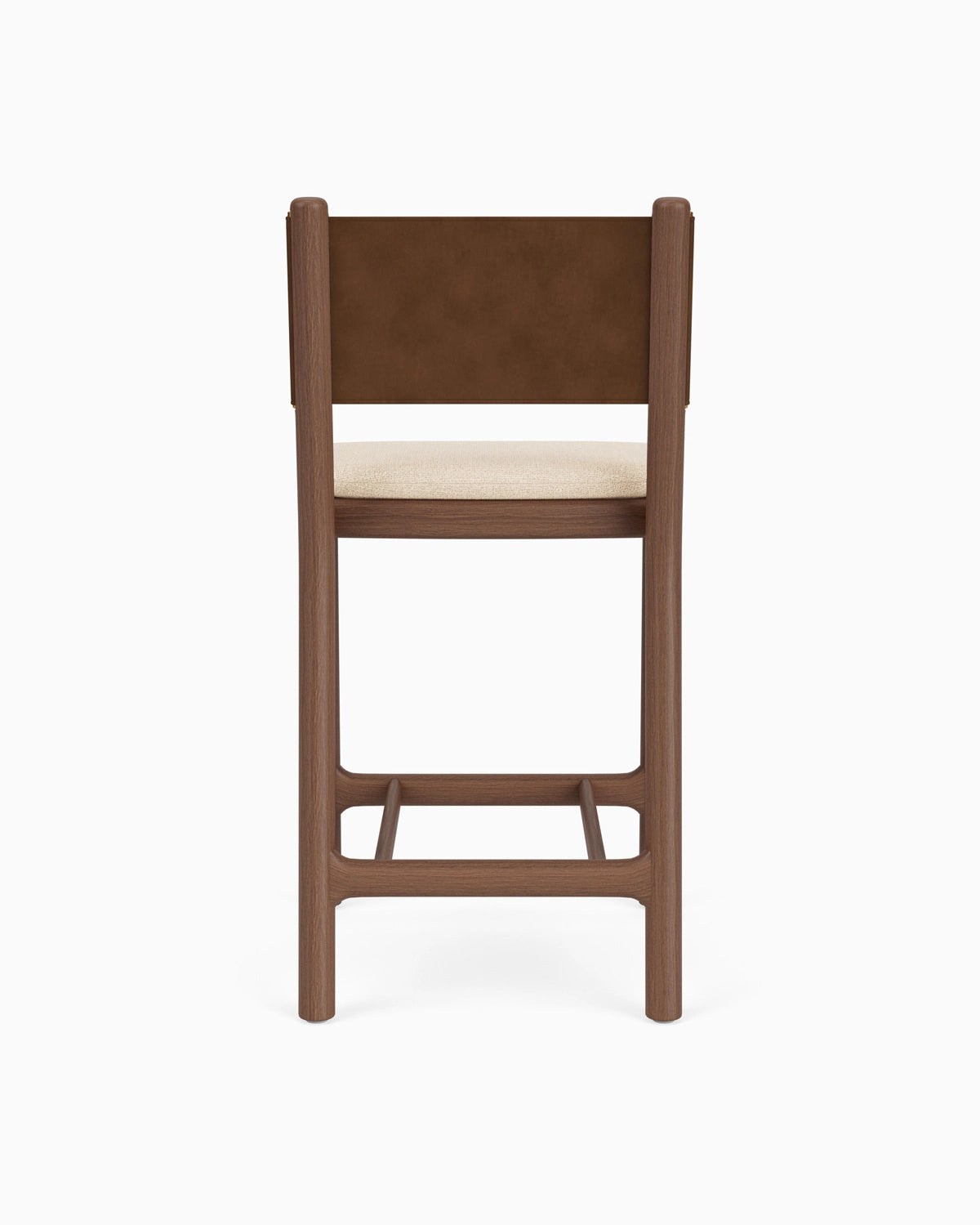 Oat Woven Seat / Chestnut Brown Leather Back / Walnut Frame