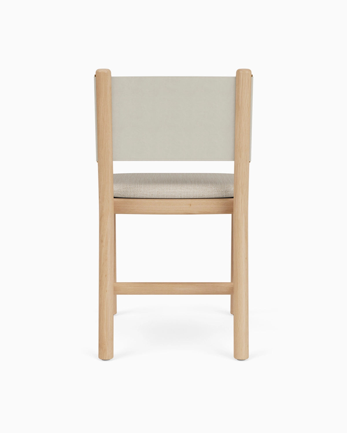 Latte Basketweave Seat / Pearl Leather Back / White Oak Frame