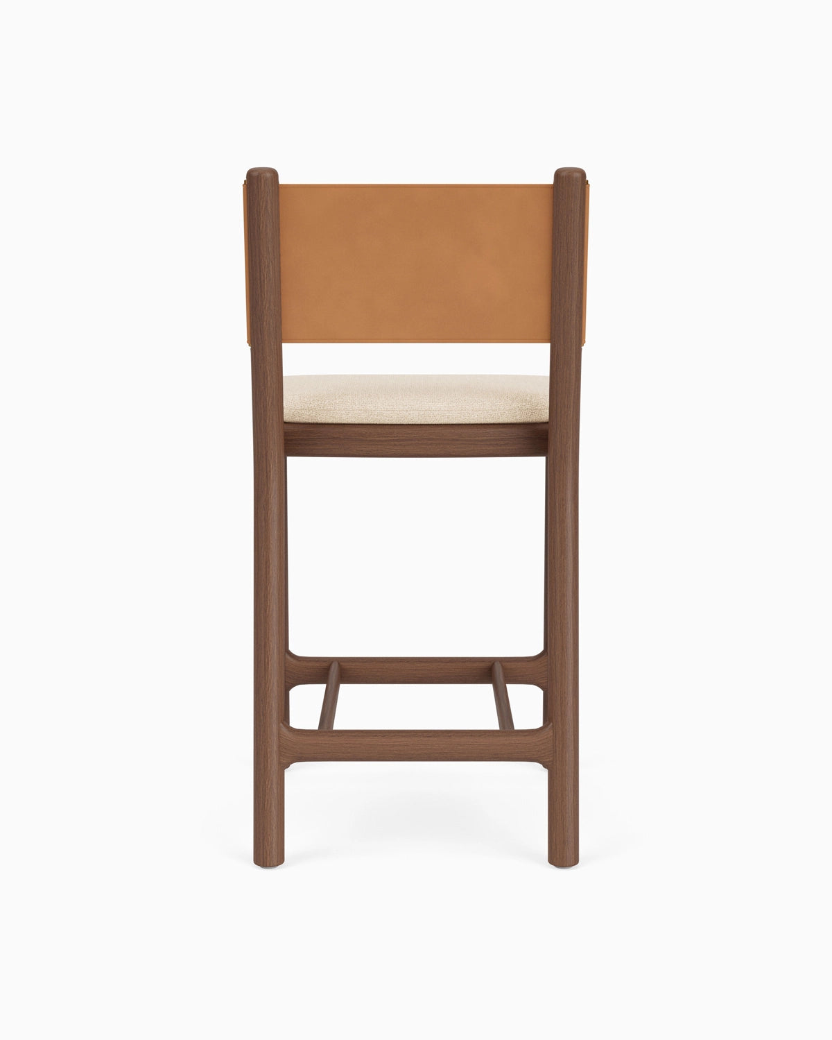 Oat Woven Seat / Saddle Leather Back / Walnut Frame