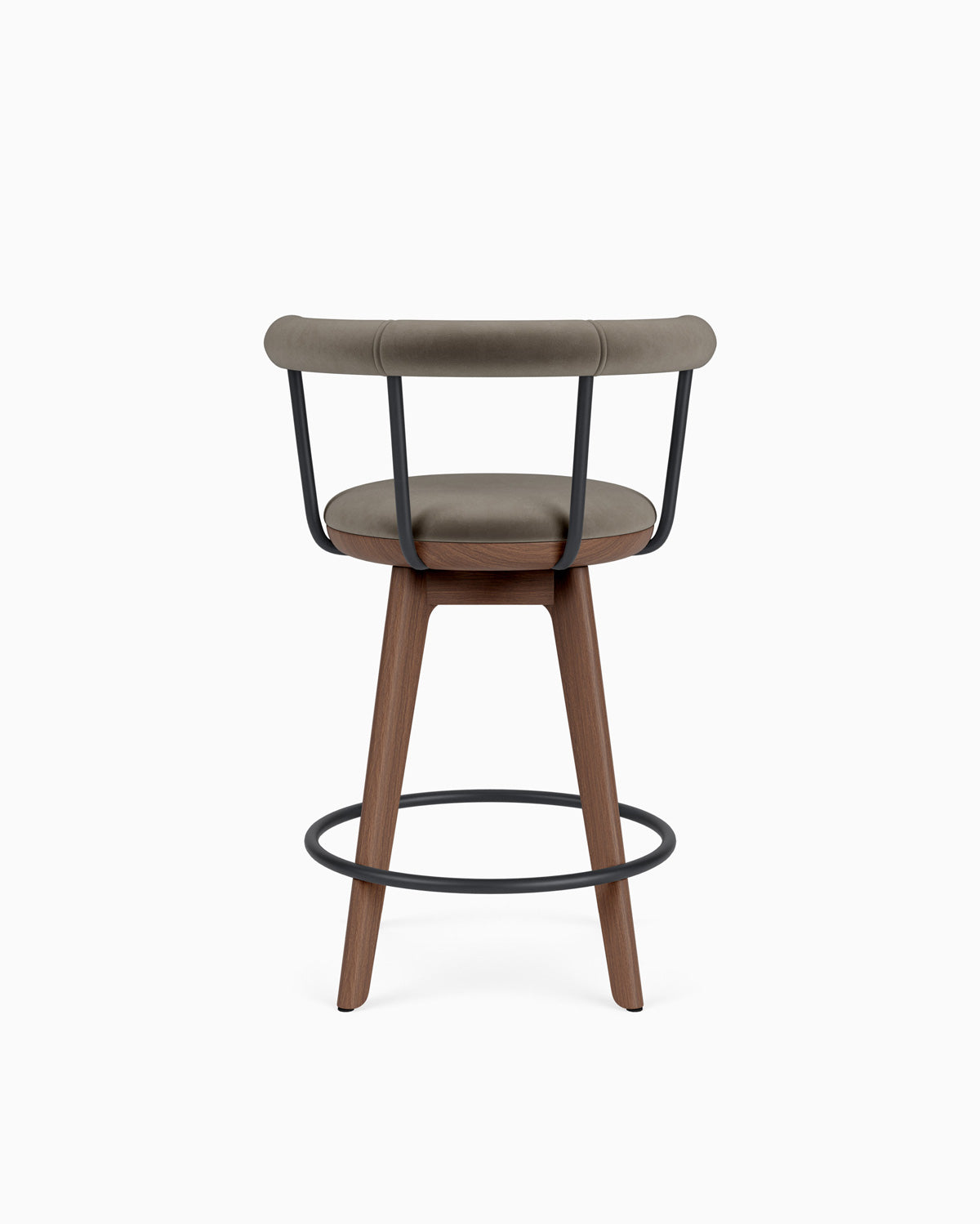 Mushroom Velvet / Walnut / Counter (25.5" Height)