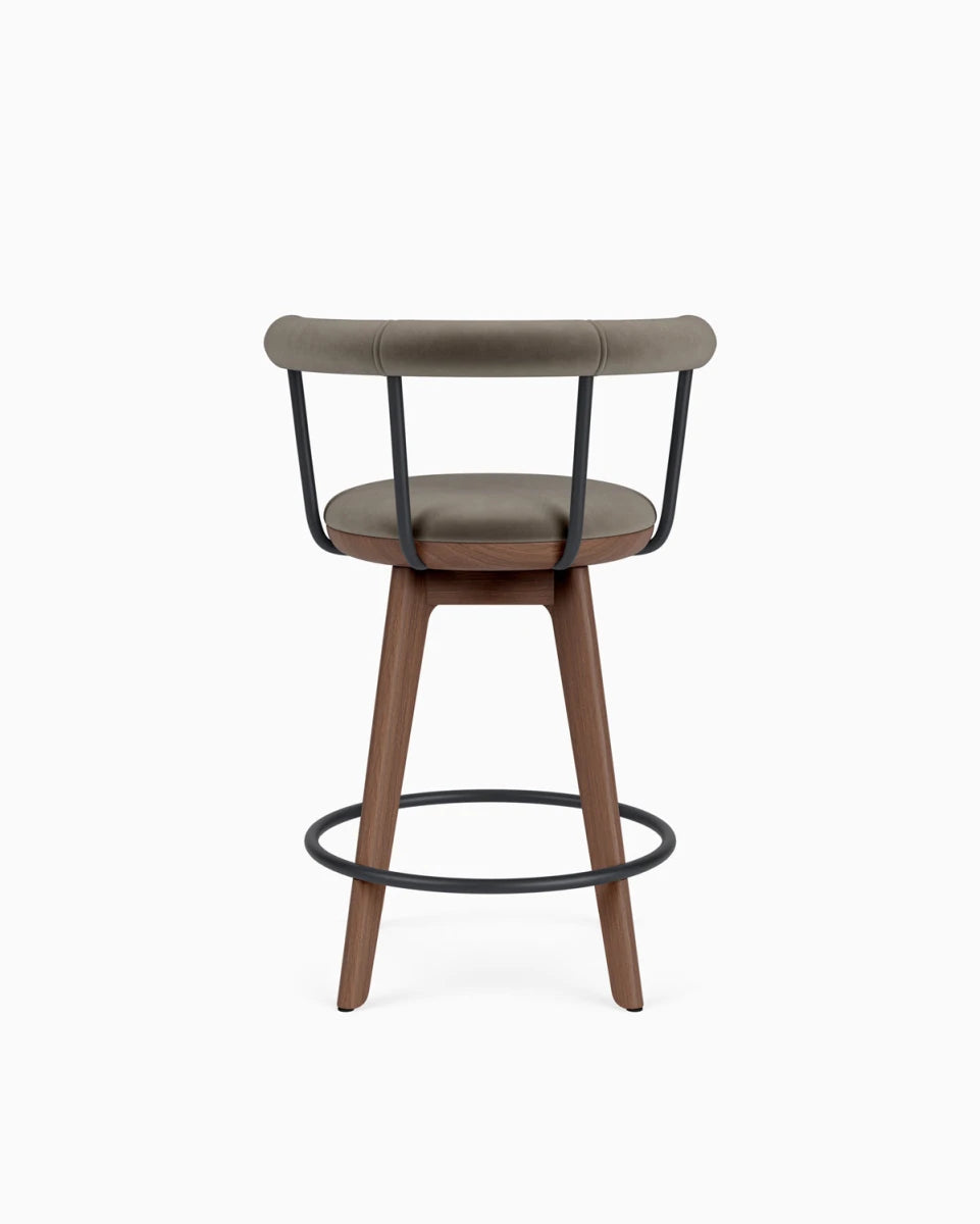 Mushroom Velvet / Walnut / Counter (25.5" Height)