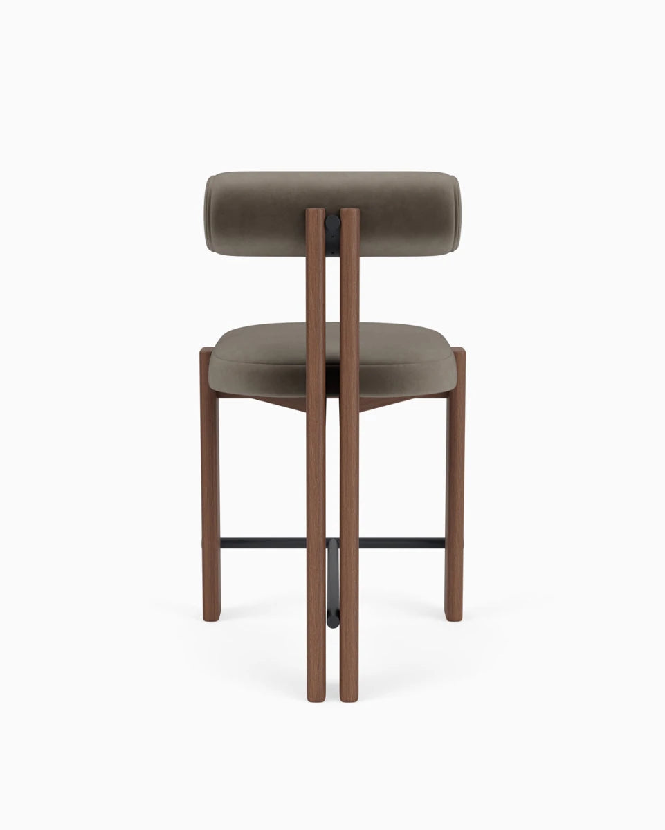 Mushroom Velvet / Walnut Frame / Counter (24.5" Height)