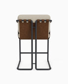 Flax Linen Seat / Chestnut Leather Sling / Matte Black / Counter (24.5" Height)