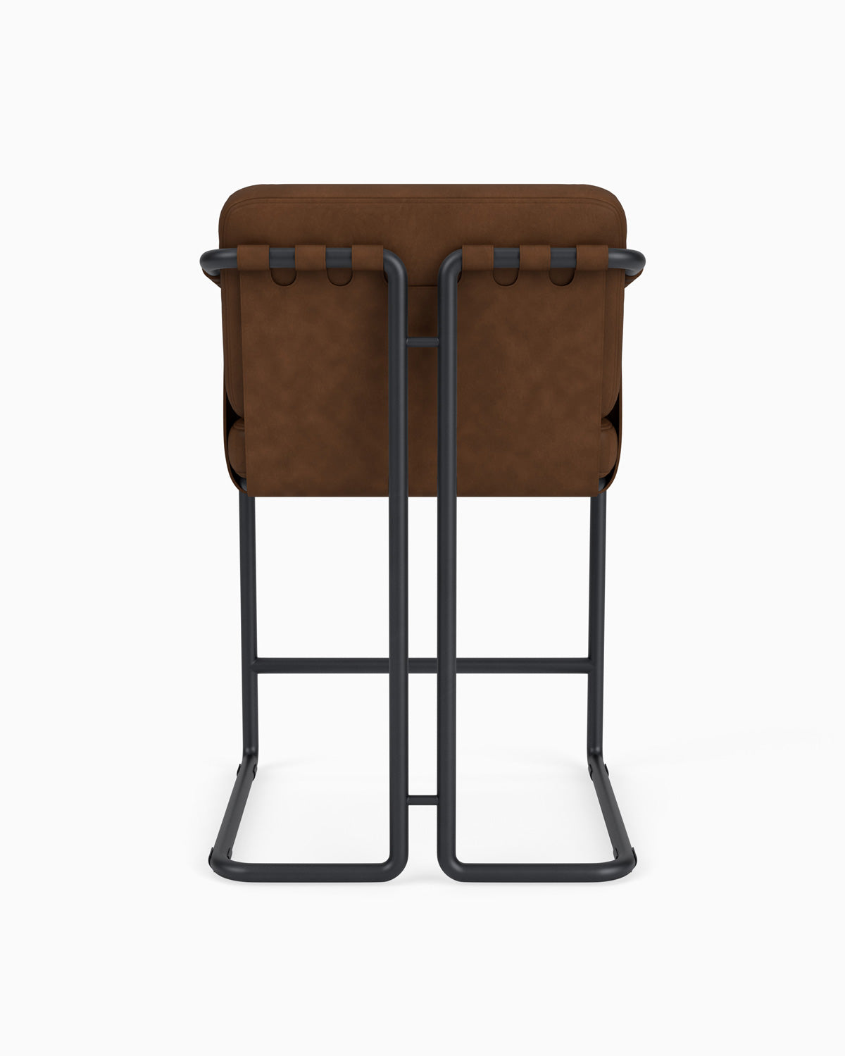 Chestnut Leather Seat / Chestnut Leather Sling / Matte Black / Counter (24.5" Height)