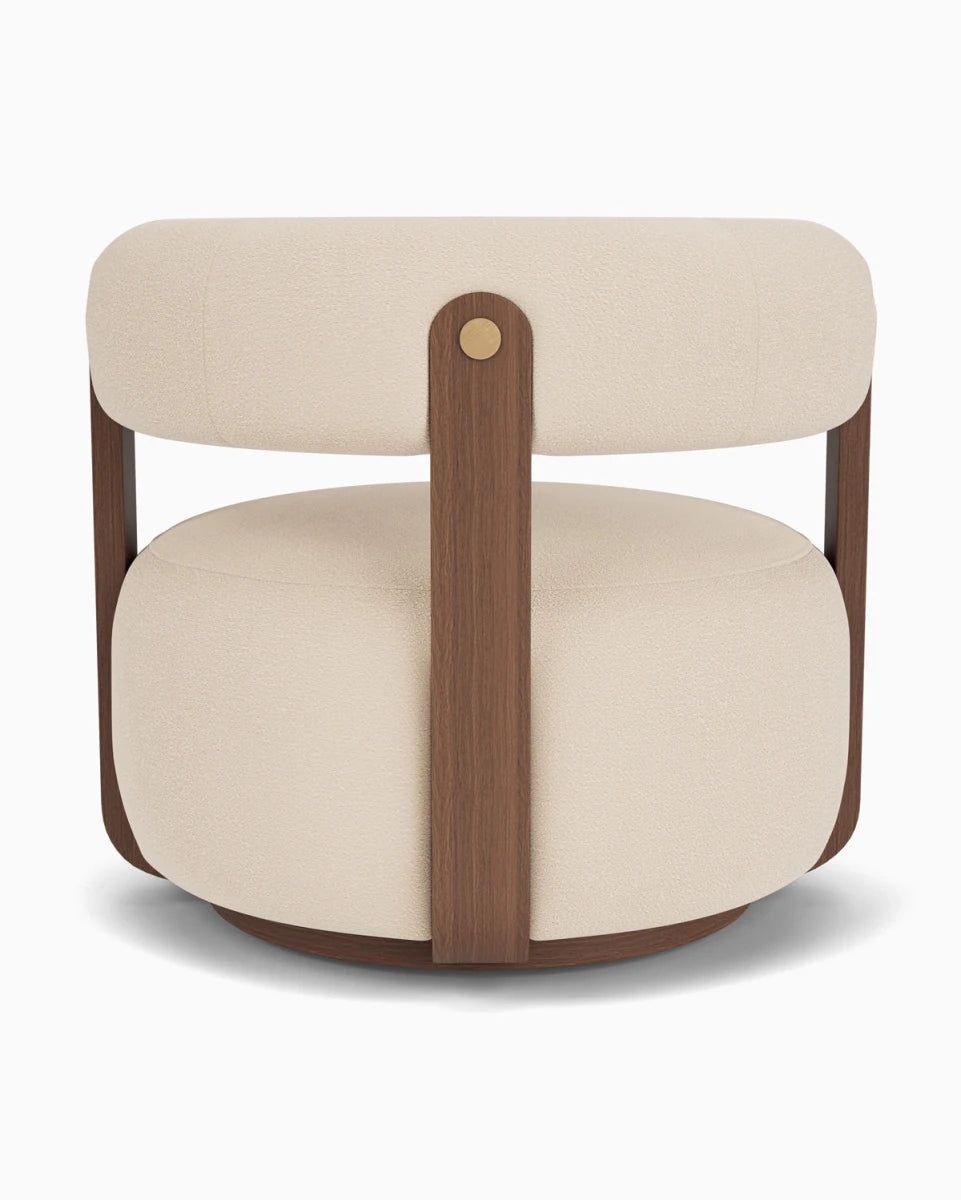 Oat Boucle / Walnut Frame