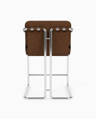 Chestnut Leather Seat / Chestnut Leather Sling / Polished Steel / Counter (24.5" Height)