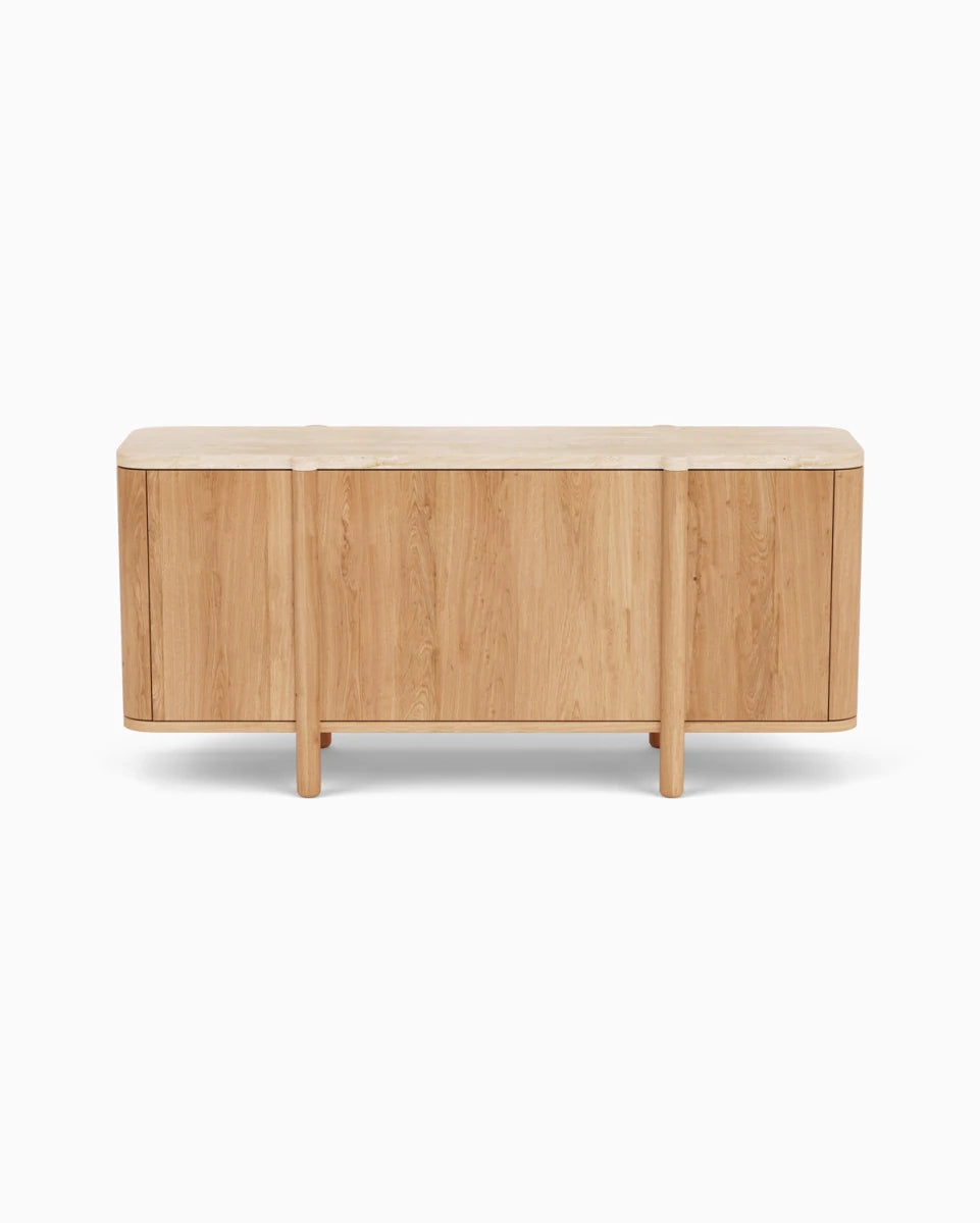 White Oak / Travertine Top / 68"