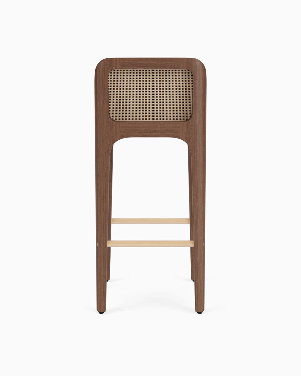 Black Leather Seat / Walnut Frame / Bar (30.5" Height)