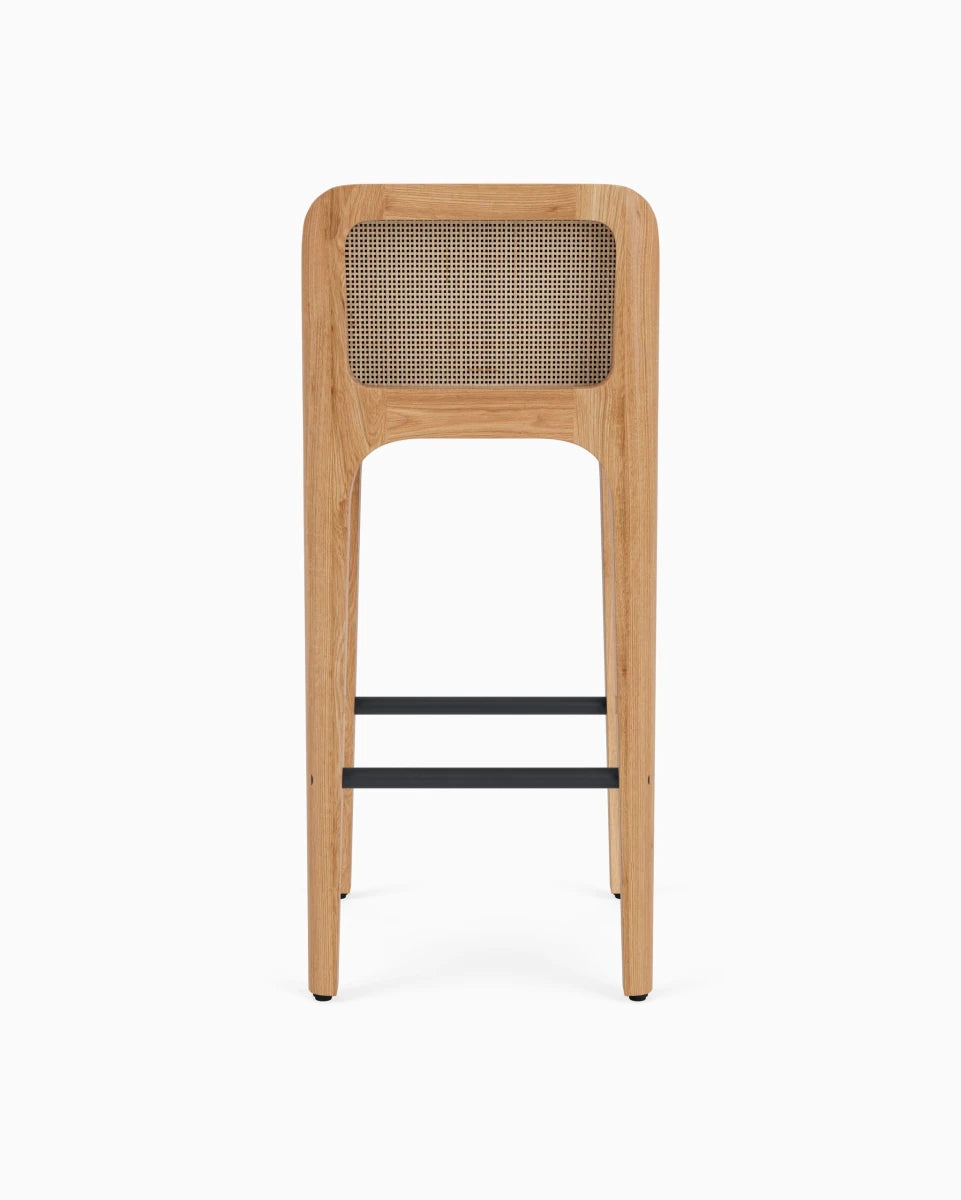 Cognac Velvet Seat / White Oak Frame / Bar (30.5" Height)