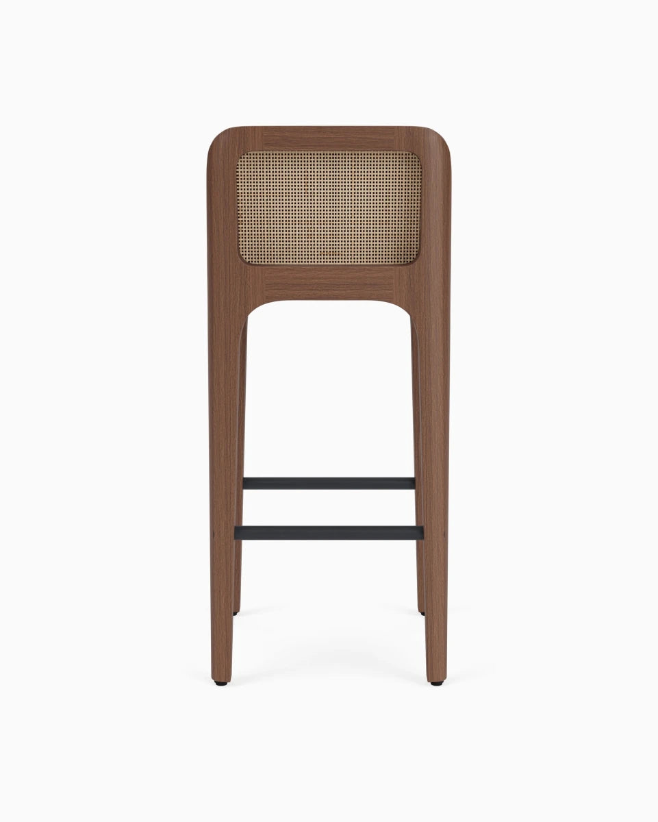 Maple Leather Seat / Walnut Frame / Bar (30.5" Height)