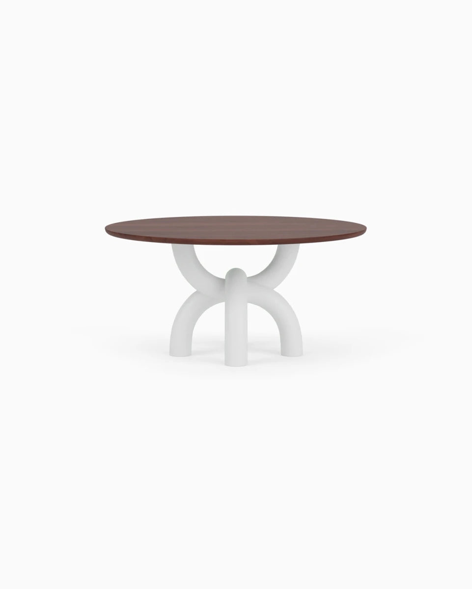 Walnut Top / White Plaster Base / 60" length | Seats 6