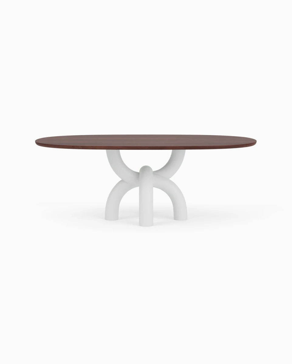 Walnut Top / White Plaster Base / 82" length | Seats 6