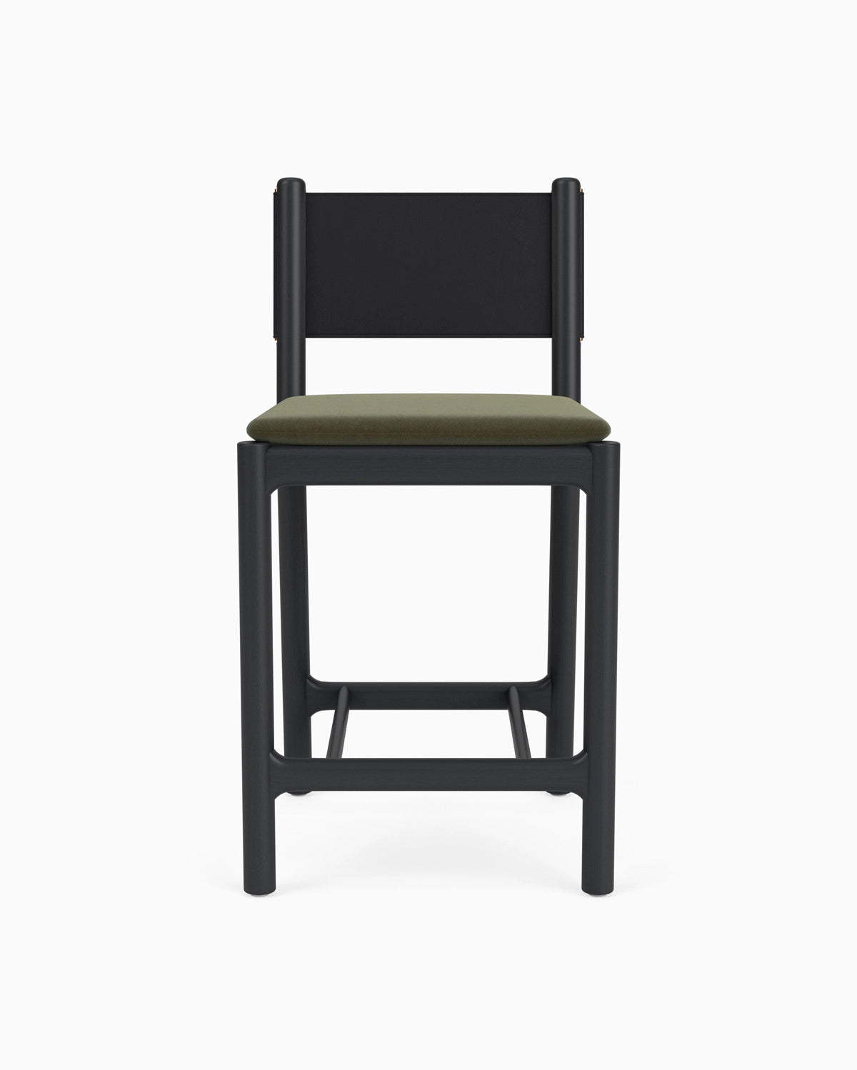 Balsam Velvet Seat / Black Leather Back / Ebony Oak Frame