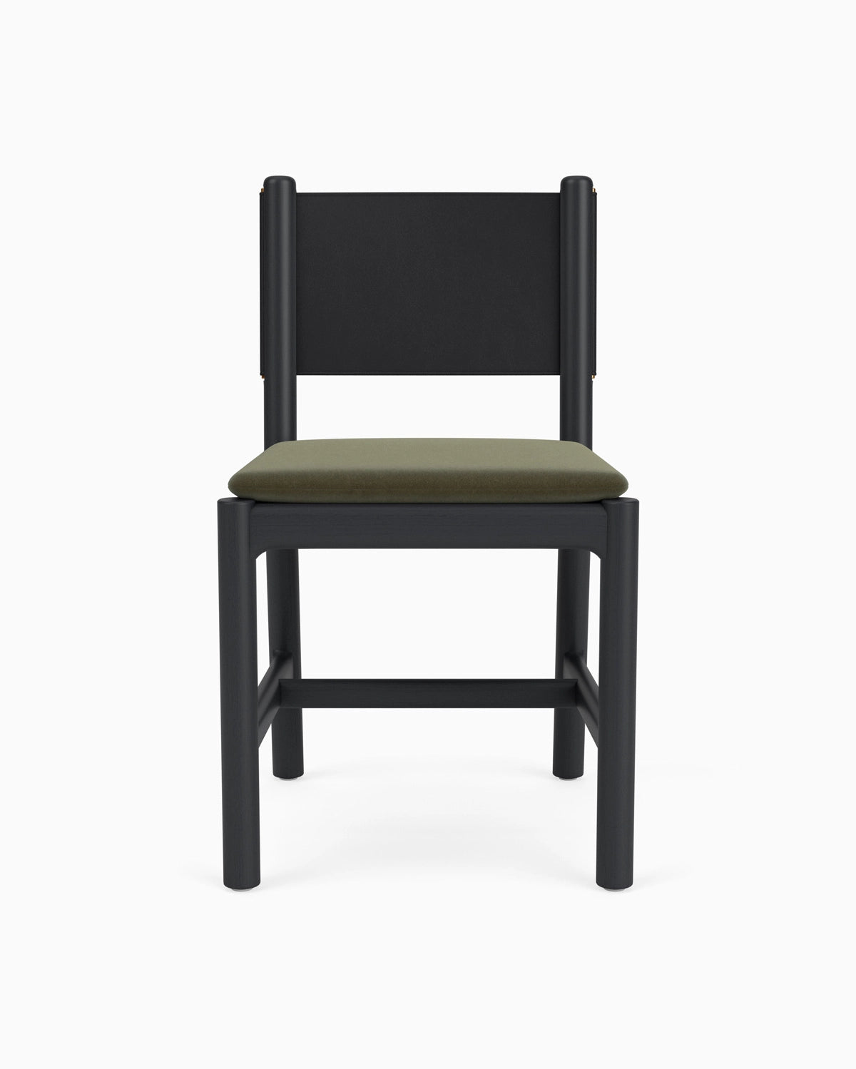 Balsam Velvet Seat / Black Leather Back / Ebony Oak Frame