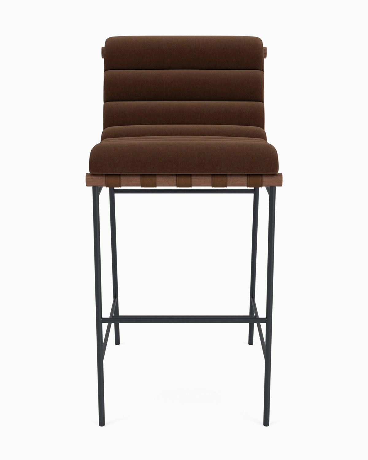 Cognac Velvet / Walnut / Bar (30" Height)