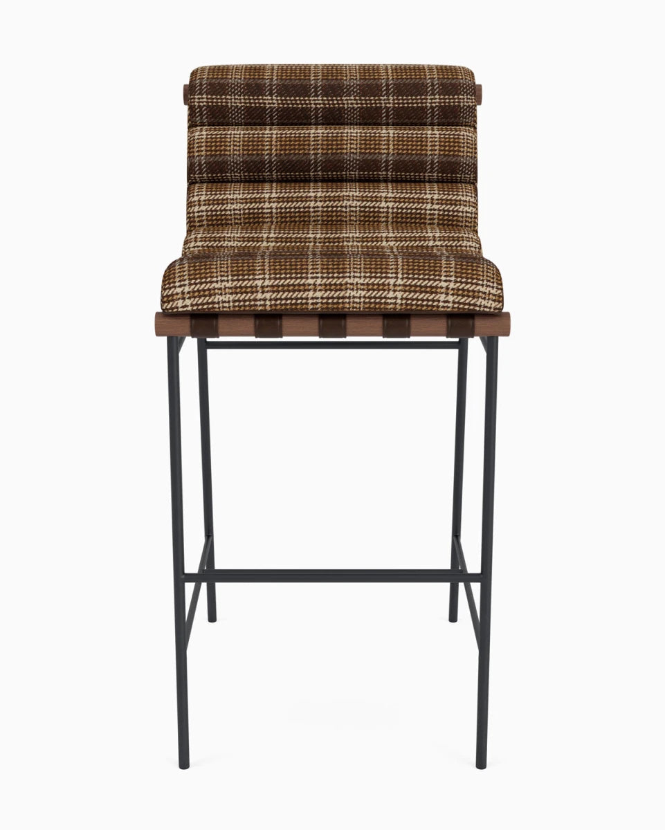 Heritage Plaid / Maple Leather Straps / Walnut / Bar (30" Height)