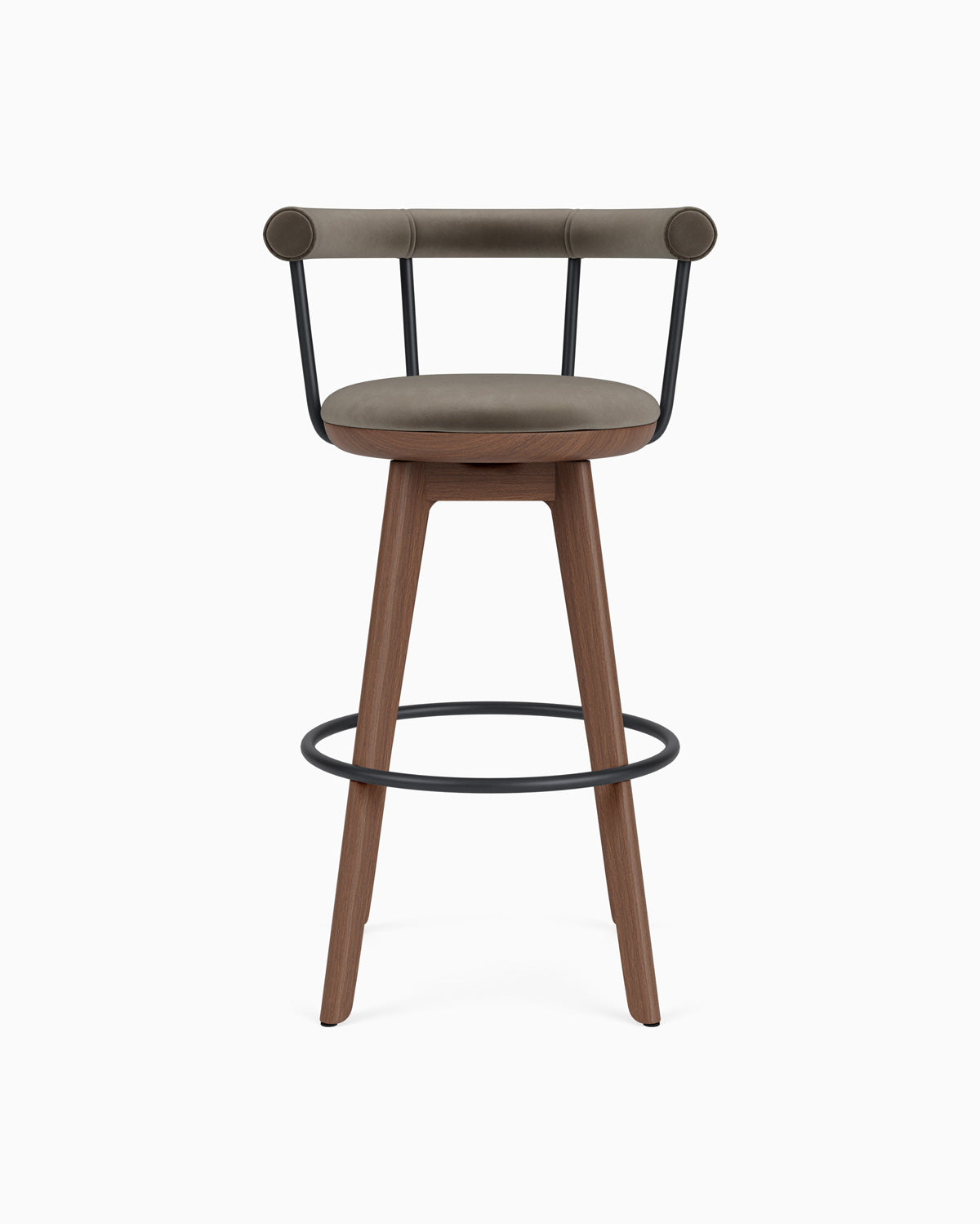 Mushroom Velvet / Walnut / Bar (31" Height)