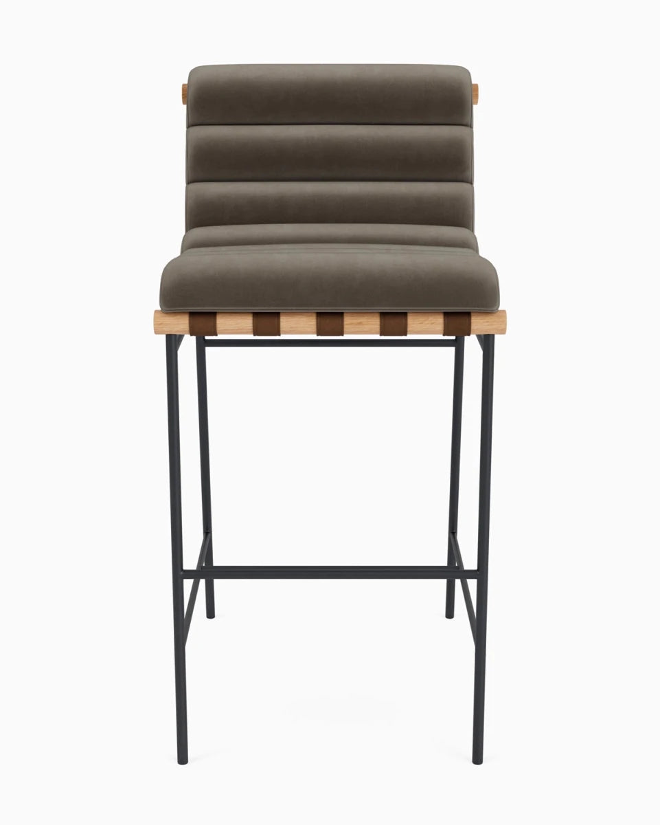 Mushroom Velvet / White Oak / Bar (30" Height)