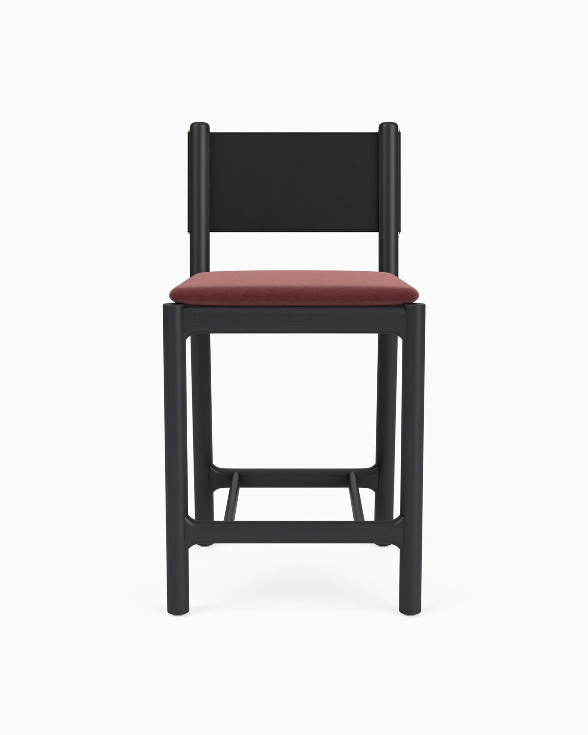 Cabernet Velvet Seat / Black Leather Back / Ebony Oak Frame