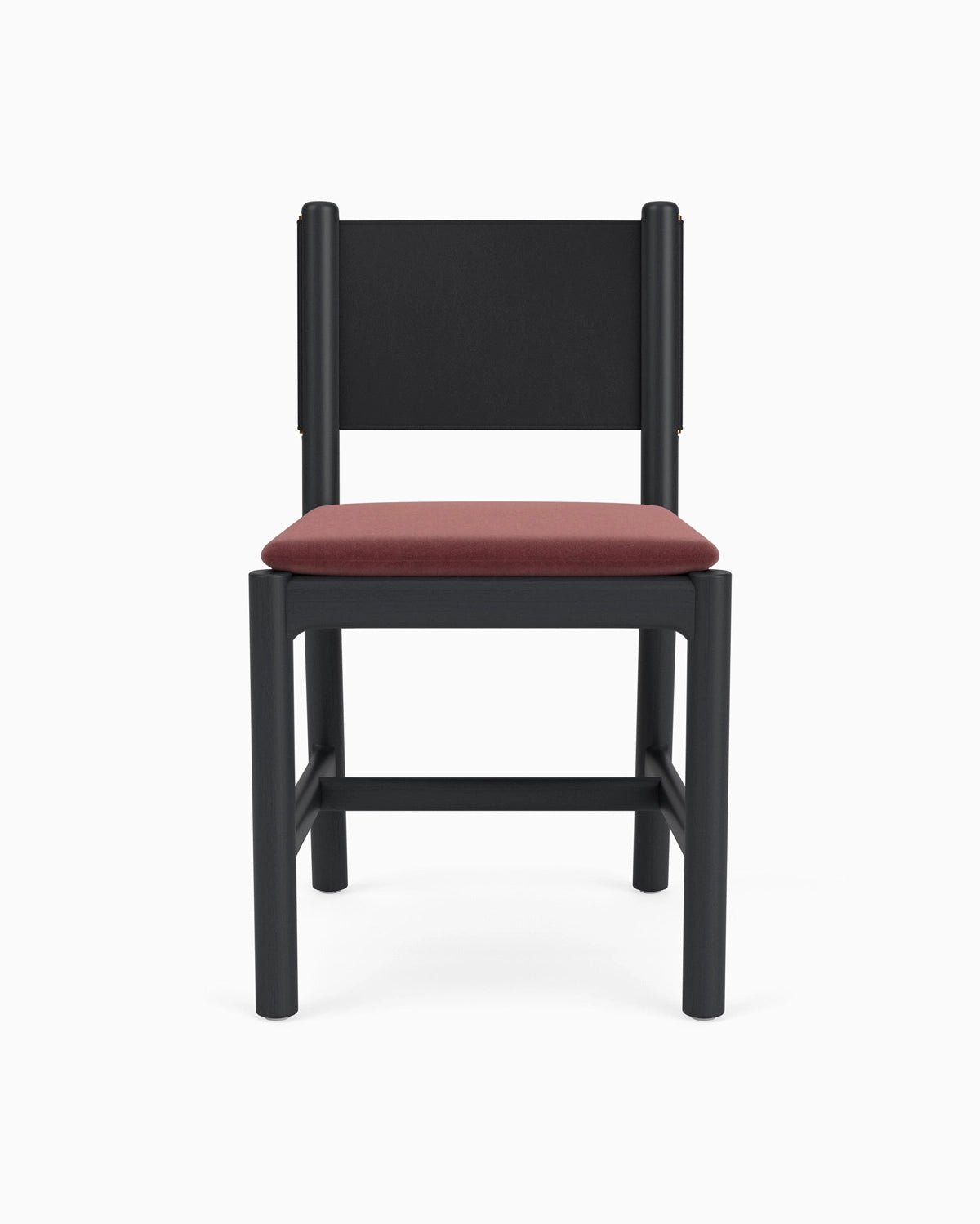 Cabernet Velvet Seat / Black Leather Back / Ebony Oak Frame