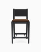 Cognac Velvet Seat / Black Leather Back / Ebony Oak Frame