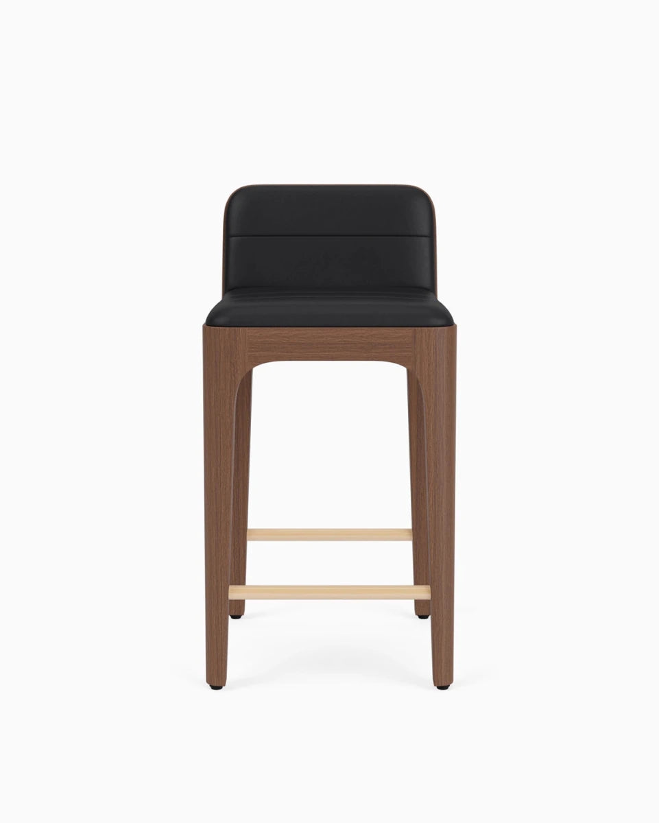 Black Leather Seat / Walnut Frame