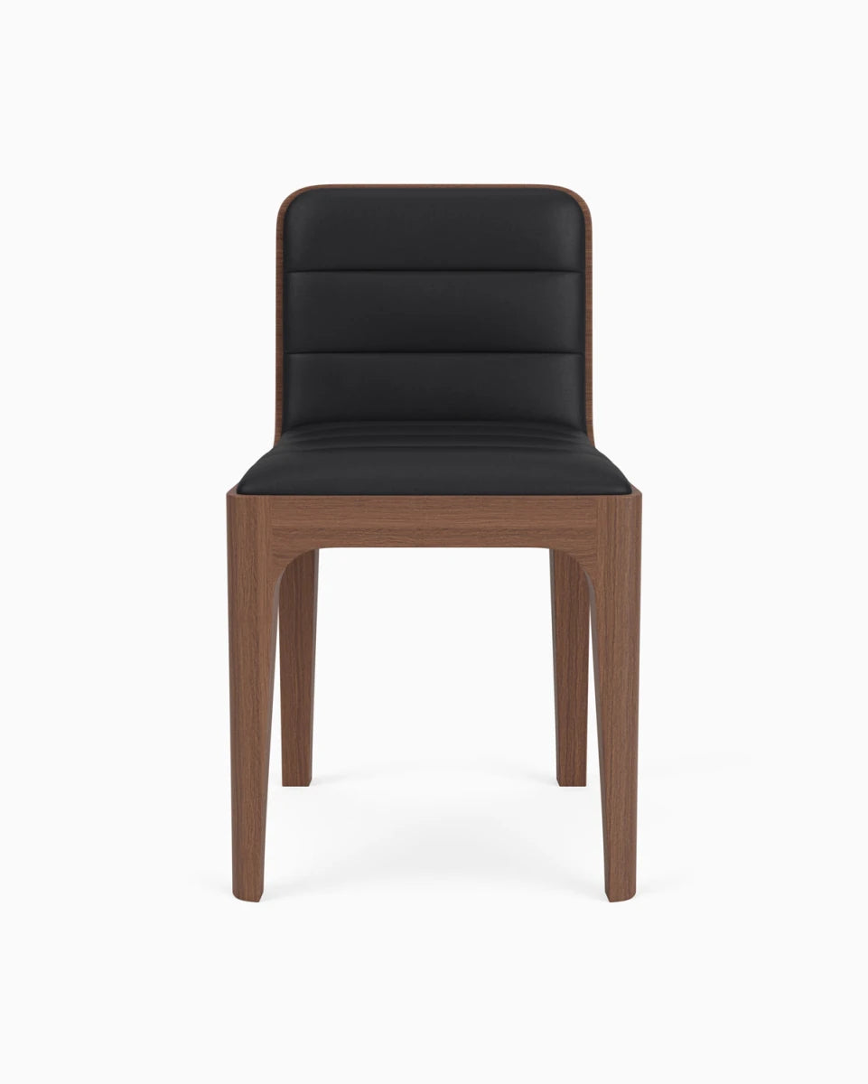 Black Leather Seat / Walnut Frame