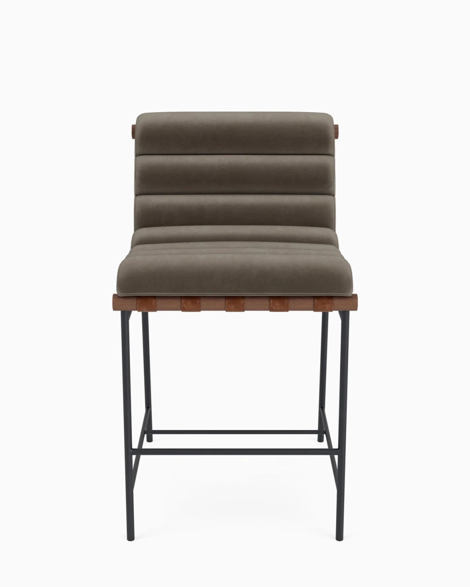 Mushroom Velvet / Walnut / Counter (24" Height)