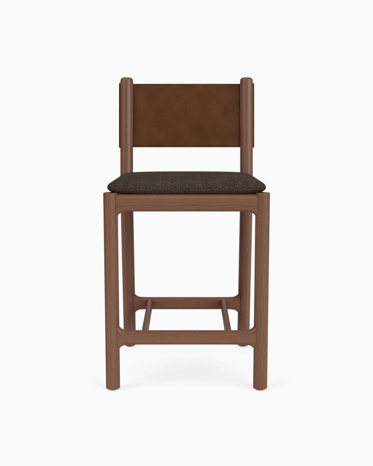 Ember Grey Seat / Chestnut Brown Leather Back / Walnut Frame