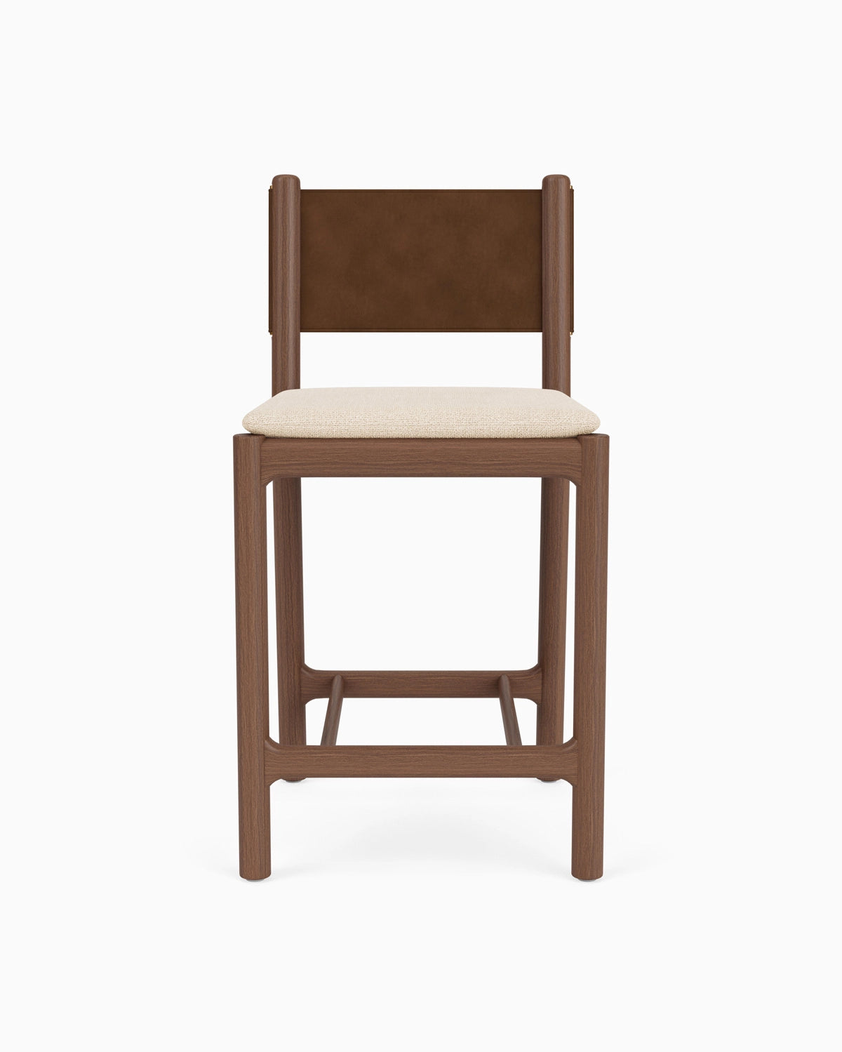 Oat Woven Seat / Chestnut Brown Leather Back / Walnut Frame