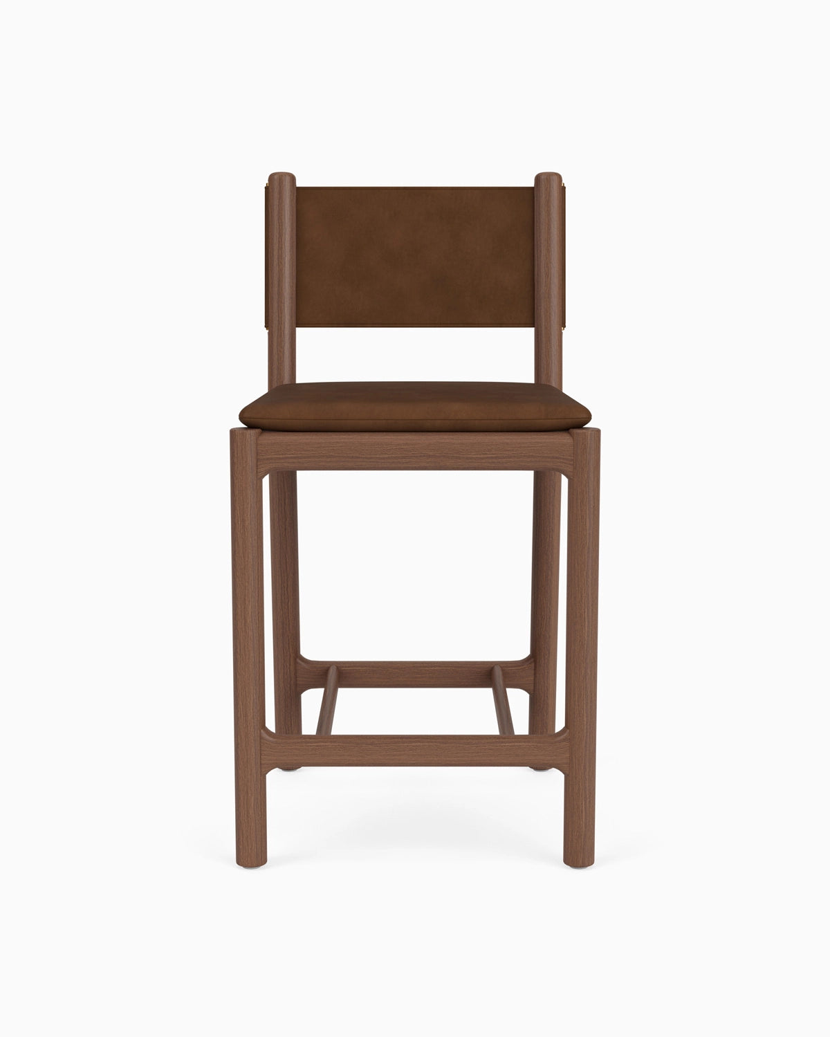 Chestnut Brown Leather Seat / Chestnut Brown Leather Back / Walnut Frame