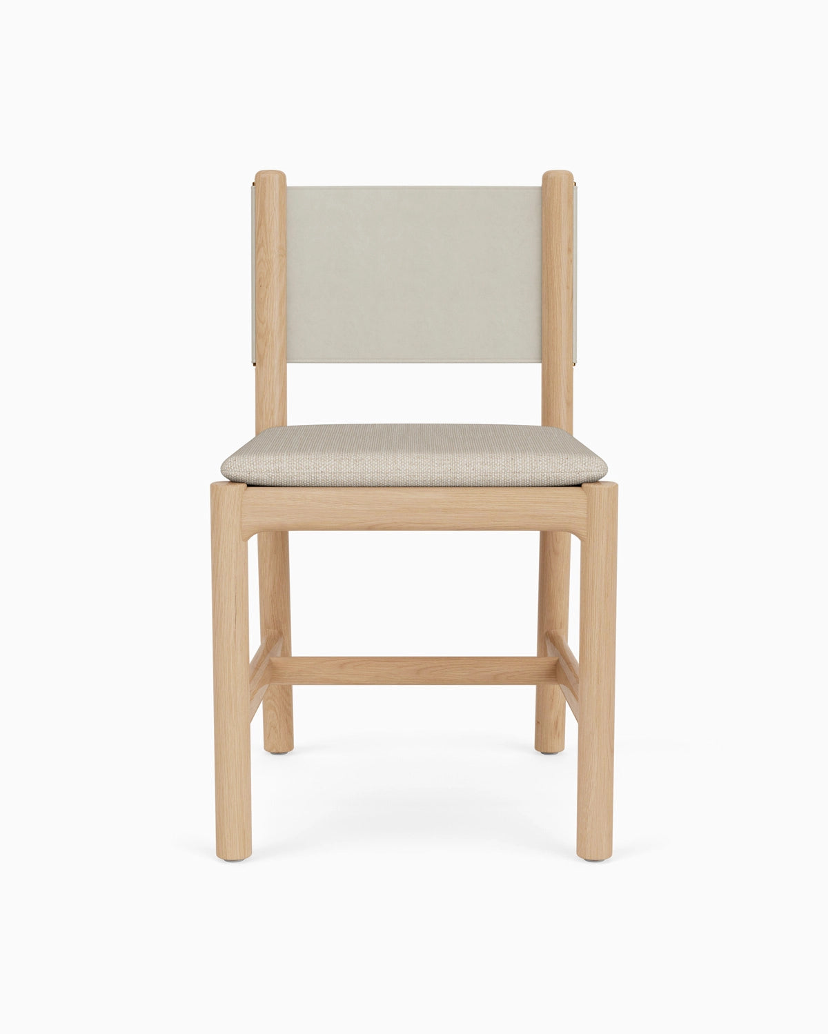 Latte Basketweave Seat / Pearl Leather Back / White Oak Frame