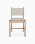 Latte Basketweave Seat / Pearl Leather Back / White Oak Frame