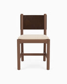 Oat Woven Seat / Maple Brown Leather Back / Walnut Frame