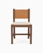 Oat Woven Seat / Saddle Leather Back / Walnut Frame