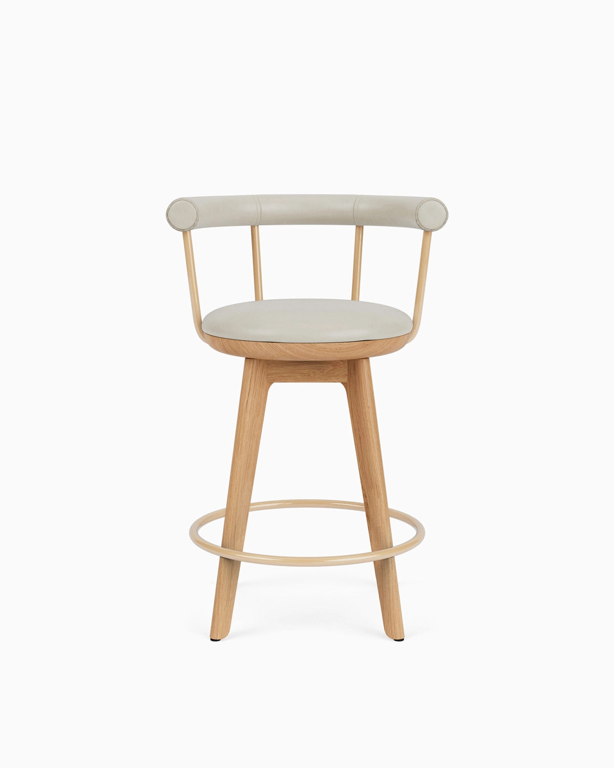 Pearl Leather / White Oak / Counter (25.5" Height)