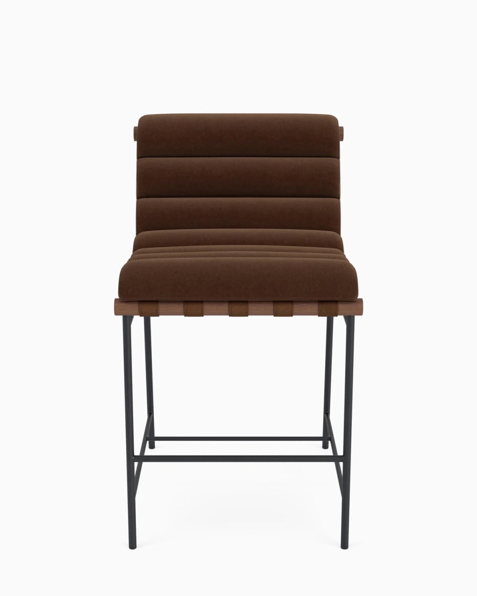 Cognac Velvet / Walnut / Counter (24" Height)