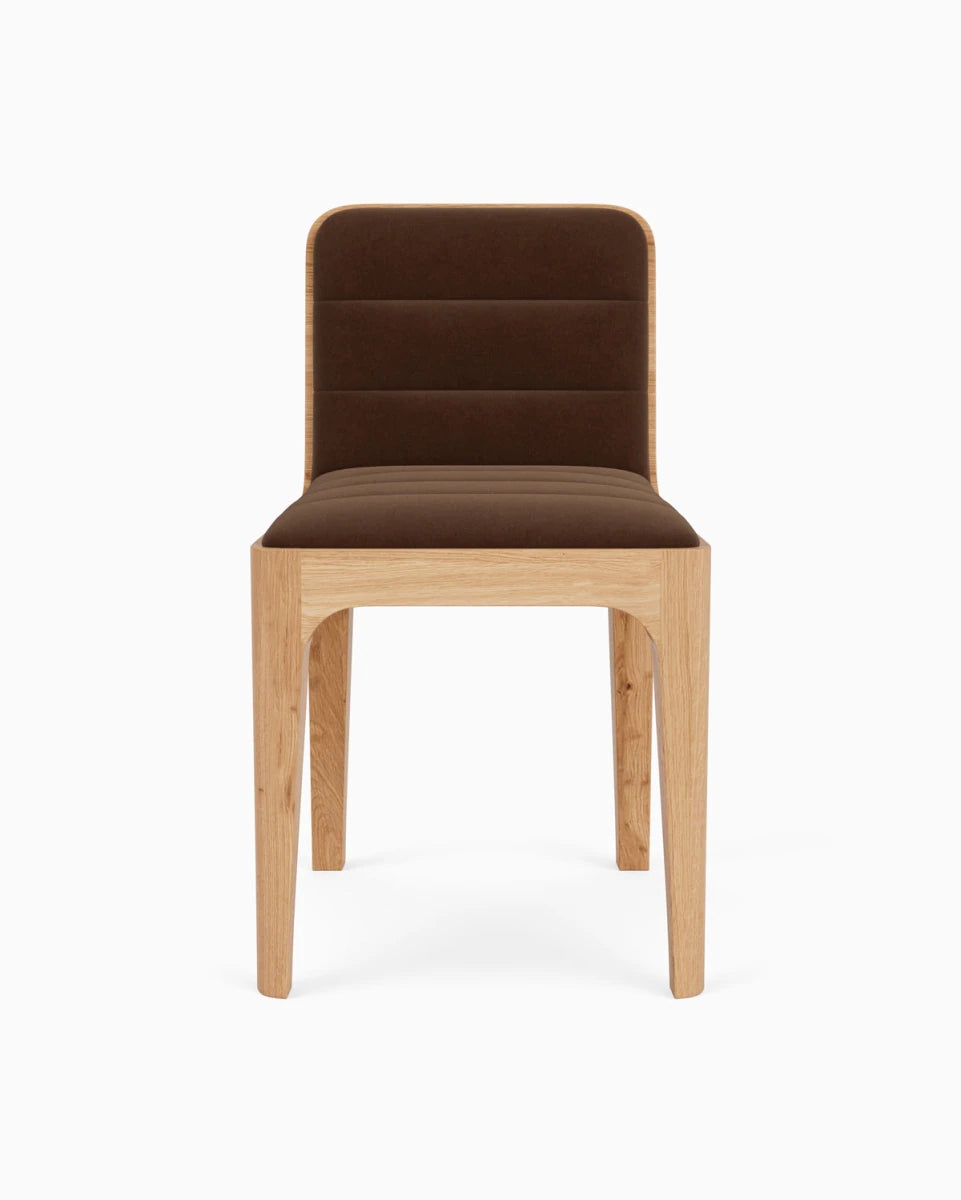 Cognac Velvet Seat / White Oak Frame