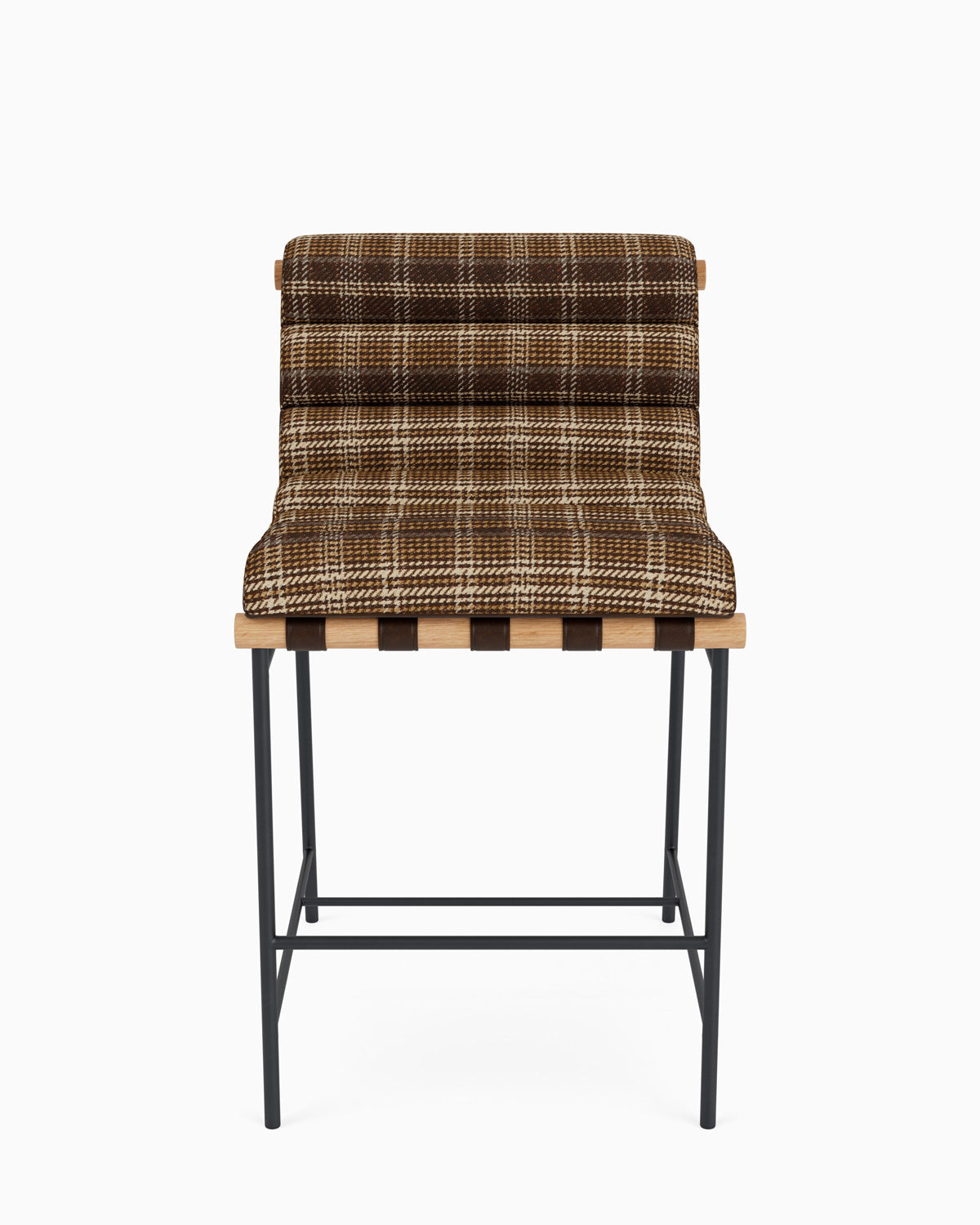 Heritage Plaid / Maple Leather Straps / White Oak / Counter (24" Height)