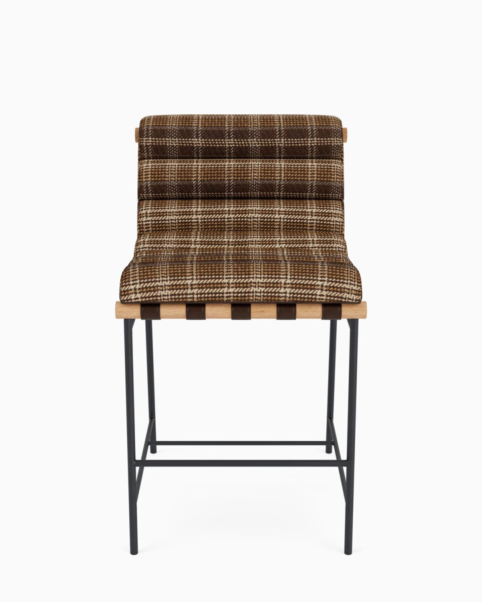 Heritage Plaid / Maple Leather Straps / White Oak / Counter (24" Height)
