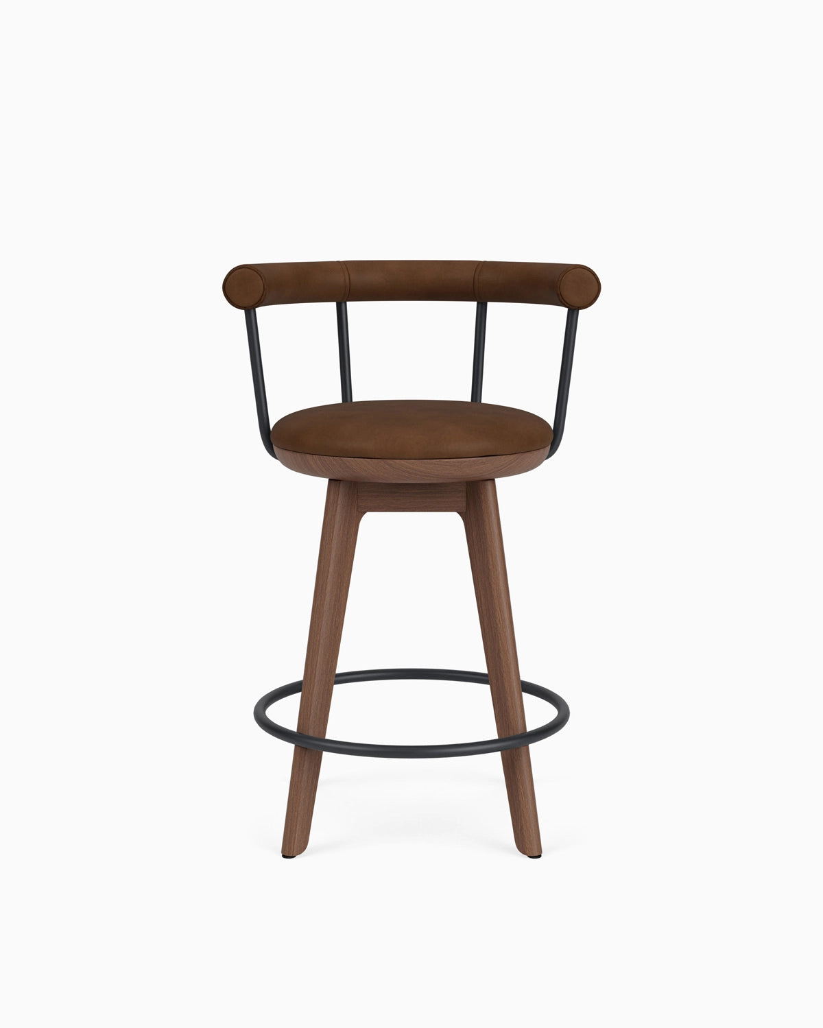 Chestnut Brown Leather / Walnut / Counter (25.5" Height)